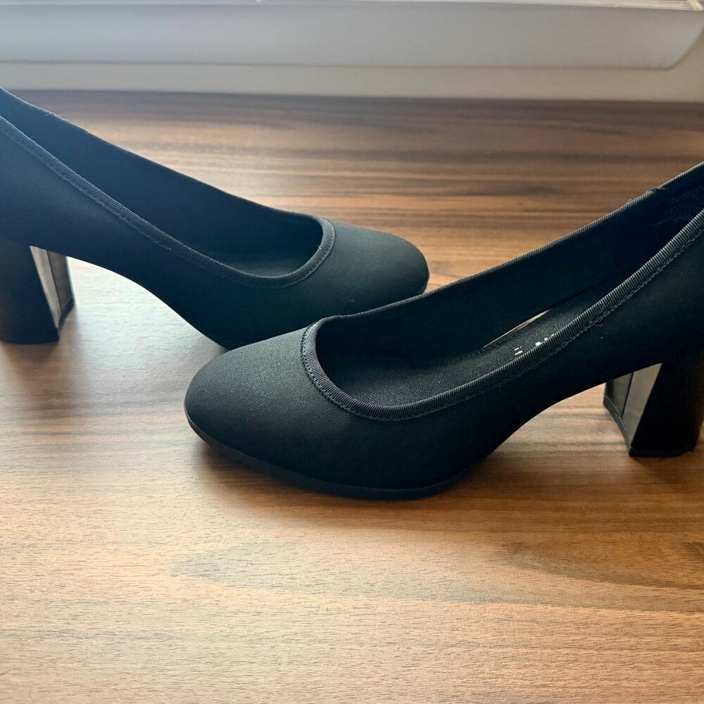 Anne Klein Flex Fabric and Patent Block Heels